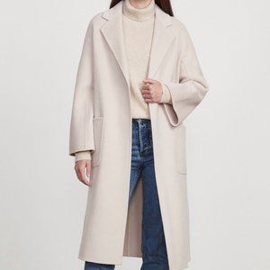 The Curated Classic Wool Cashmere Coat - Bone Size S